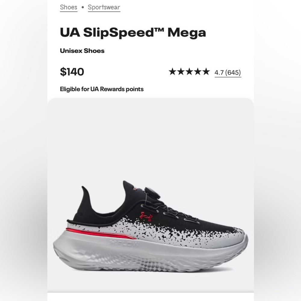 UA slipspeed Mega Black and Gray Sneakers